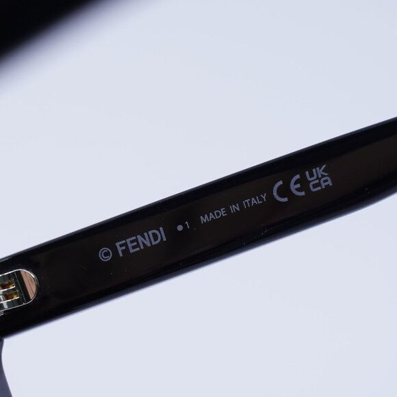 Fendi FE40086I 01F Sunglasses Black Square Frame, Brown Lenses - Picture 8 of 10